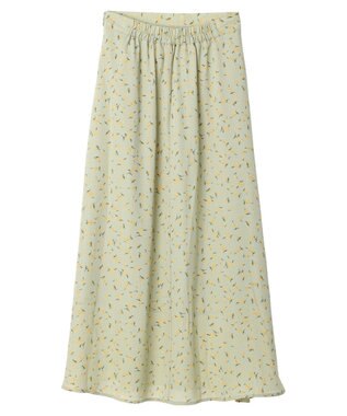 earth music&ecology キンモクセイ柄フレアスカート Green