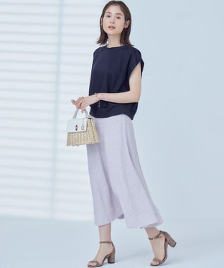 組曲 L 【WEB限定】コンシャスジャージーフレンチスリーブカットソー ブラック系