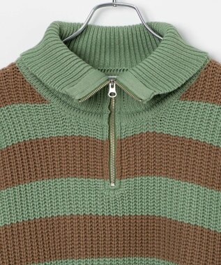 WEGO ハーフジップショートニットプルオーバー 柄2