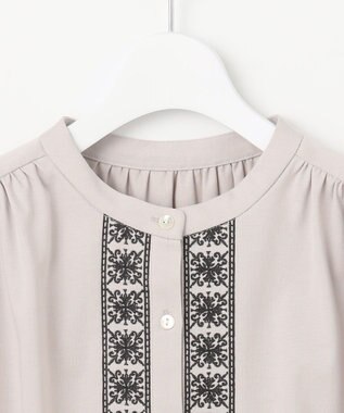 J.PRESS LADIES エンブロイダリージャージー カットソー ライトグレー系