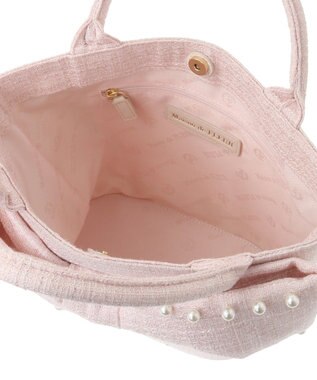 Maison de FLEUR ツイードパールショルダーバッグ Pink