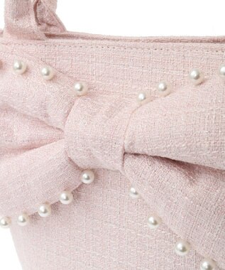 Maison de FLEUR ツイードパールショルダーバッグ Pink