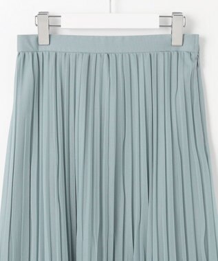 J.PRESS LADIES L 【洗える】オーガンジートリコット プリーツ スカート スモーキーサックス系