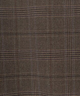 J.PRESS LADIES L 【洗える】T/Rアルガンシルクチェック ワイド パンツ ブラウンチェック系