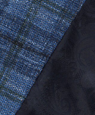 JOSEPH ABBOUD 【イタリア素材/軽量/ストレッチ】サマーツィード ジャージー プリント ジャケット ネイビー系4