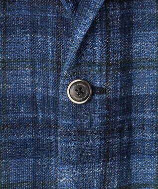 JOSEPH ABBOUD 【イタリア素材/軽量/ストレッチ】サマーツィード ジャージー プリント ジャケット ネイビー系4