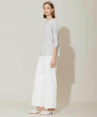 ICB 【接触冷感・UVケア・洗える】 コンフォートプレーティング クレセントスリーブカットソー アイスグレー系