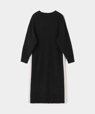 GRACE CONTINENTAL ライン配色ニットワンピース ブラック
