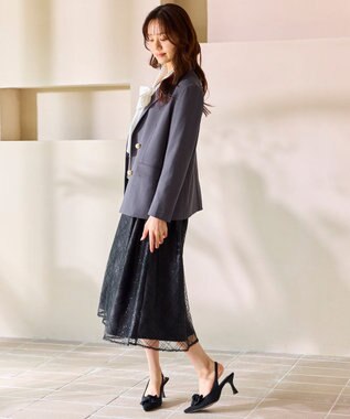 Feroux 【先行予約】パール釦テーラード ジャケット グレー系