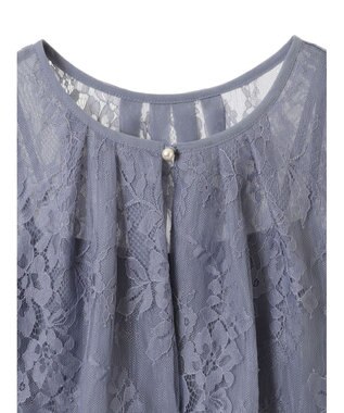 earth music&ecology ＳＥＴ２点　レースブラウス付きナローワンピース Grayish Blue
