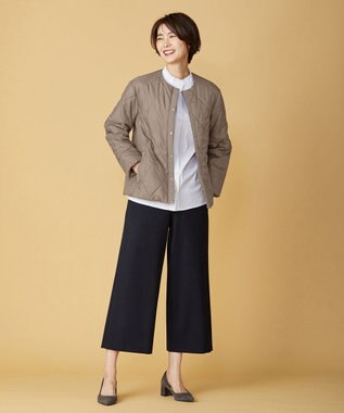 J.PRESS LADIES 高密度タフタ キルティング ショート コート ブラウン系