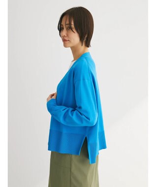 Green Parks 洗える　ショート丈カーディガン Blue
