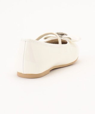 ANY KIDS エナメルフラットパンプス オフホワイト