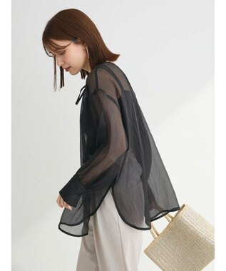 Green Parks ・ＥＬＥＮＣＡＲＥ　ＤＵＥ　２ｗａｙシアーブラウス Black