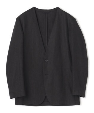 JOSEPH HOMME ペアースキンリネン　ノーカラージャケット ブラック系