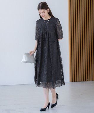 23区【APPLAUDIR】ネイビー Aラインドレス レースボレロ付き38サイズ 23区【APPLAUDIR】ネイビー Aラインドレス レースボレロ付き38