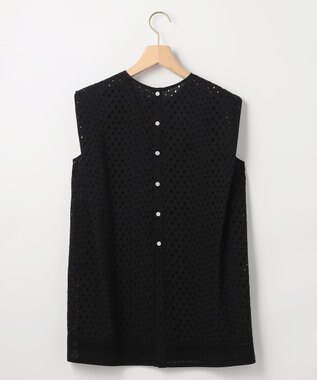 組曲 【先行予約・WEB限定】エンブロイダリーレースノースリーブ ブラウス ブラック系