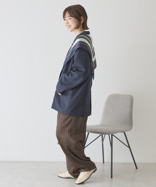 AMERICAN HOLIC 【イージーケア】サテンカーブパンツ Brown