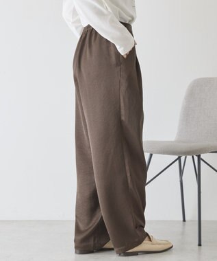 AMERICAN HOLIC 【イージーケア】サテンカーブパンツ Brown