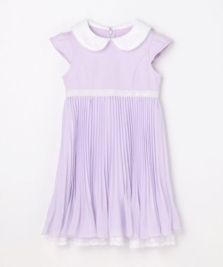 ANY KIDS 【2点セット】リボンボレロジャケット+シフォンプリーツ ワンピース ラベンダー