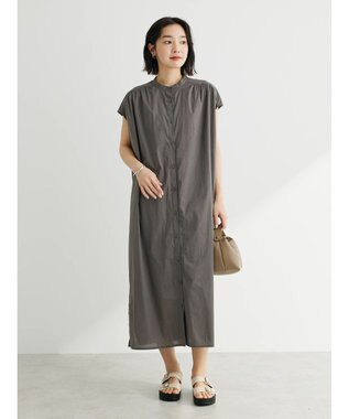 Green Parks ・Ｐｅｔｉｔ　Ｆｌｅｕｒ　カラーシャツワンピース Charcoal Gray