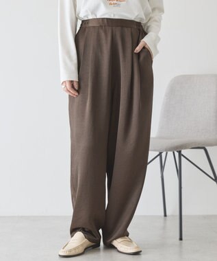 AMERICAN HOLIC 【イージーケア】サテンカーブパンツ Brown