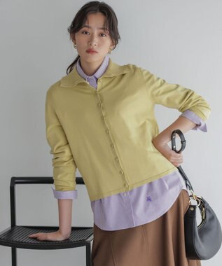 組曲 【前後着用可 / 加藤ローサさん着用】スムースストレッチタートル ニット イエロー系