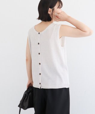 Green Parks 前後２ｗａｙ　ミックスカラーノースリーブニット Light Gray