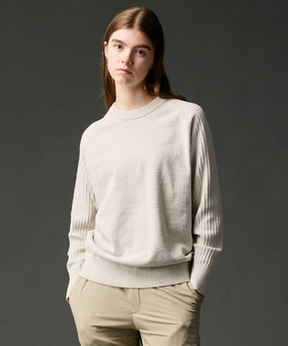 JOSEPH ABBOUD MOUNTAIN 【軽量/ソフト】ニットフリース プルオーバー ニット ライトグレー系