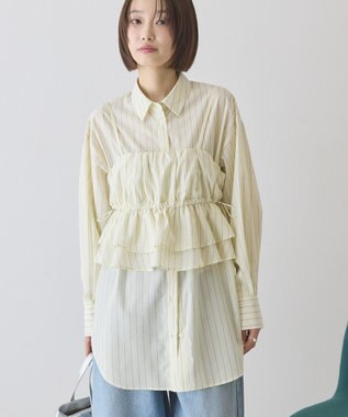 AMERICAN HOLIC 【2点セット・イージーケア】ビスチェ＋シャツ Stripe Yellow