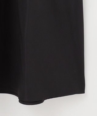 自由区 L 【洗える】タフタコンビ半袖 ワンピース インディゴブルー×ブラック