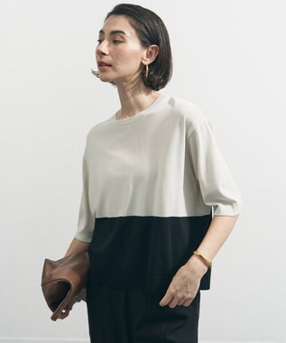 UNFILO L スゴ機能美ニット ハーフスリーブ バイカラー