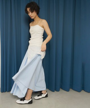 steppi ロープロ リボン スニーカー ブラック×ホワイト