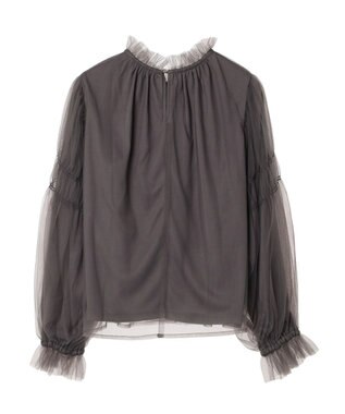 Green Parks ・ＥＬＥＮＣＡＲＥ　ＤＵＥ　チュールハイネックブラウス Charcoal Gray