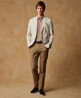 JOSEPH ABBOUD 【サスティナブル】ジオメットリックパターン シャツ オレンジ系5