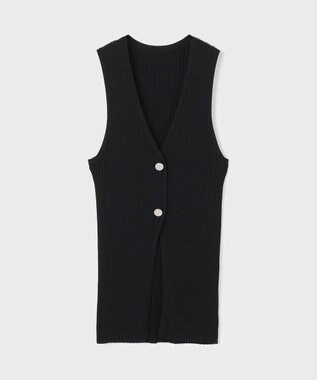 GRACE CONTINENTAL リブニットベスト ブラック