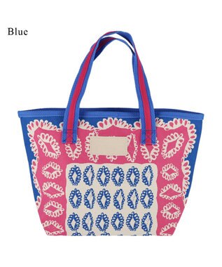 tsumori chisato CARRY ダイヤモンドフラワー ハンドバッグ 手提げ リバーシブル 花柄 ブルー