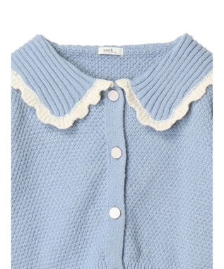 earth music&ecology フリルカラーカーディガン Blue