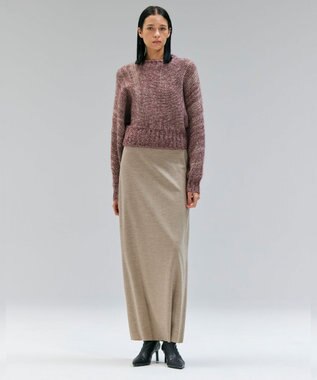 BEIGE， 【VERY NaVY12月号掲載】MONTAIGNE / イージーウエストウールロングスカート Taupe