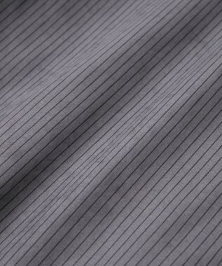 Green Parks シルキータッチストライプシャツ Charcoal Gray