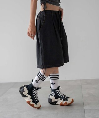 WEGO ドロストワイドルーズハーフパンツ ブラック