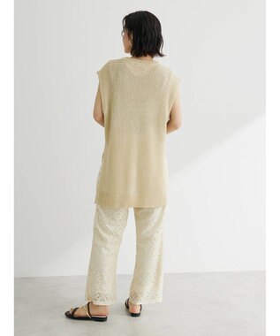 Green Parks ざっくりメッシュニットチュニック Beige