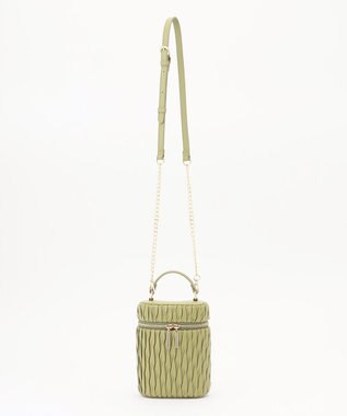 LA BAGAGERIE 【MONICA】ランダムプリーツバニティバッグ グリーン