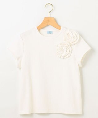 組曲 L テレココサージュ Tシャツ ホワイト系