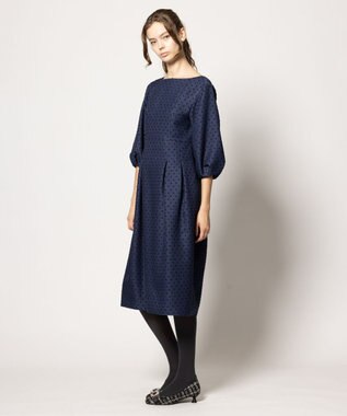 TOCCA 【洗える】NIGHT CURTAIN ドレス ブルー×ドット柄