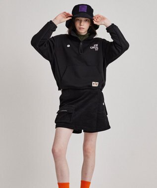 PW CIRCULUS 【WOMEN】ハーフジップ スウェット ブラック系