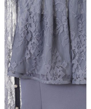 earth music&ecology ＳＥＴ２点　レースブラウス付きナローワンピース Grayish Blue