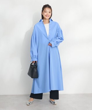 CRAFT STANDARD BOUTIQUE シワ軽減 /イージーケアシャツワンピース Sax