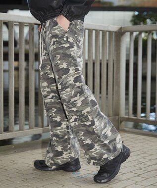WEGO 【ウエストゴム】スーパーフレアカーゴパンツ 柄1