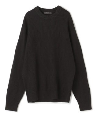 JOSEPH HOMME 新柄【洗える】シルクバルキー  クルーネックニット ブラック系